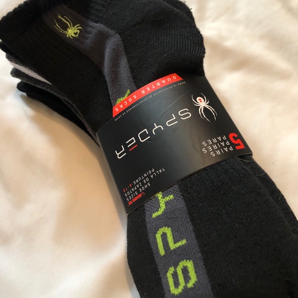 Spyder Quarter Socks 5 Pairs Size 6-12 - Picture 2 of 5
